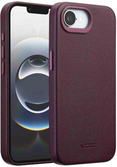 Accezz MagSafe Leather Backcover voor de Apple iPhone 16e - Heath Purple Paars