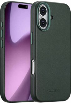 Accezz MagSafe Leather Backcover voor de Apple iPhone 17 - Cedar Green Groen