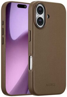 Accezz MagSafe Leather Backcover voor de Apple iPhone 17 - Coffee Brown Donkerbruin