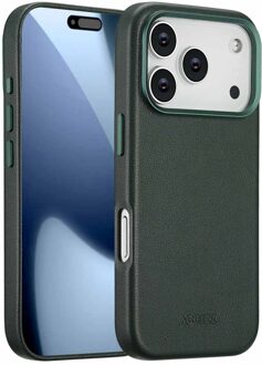 Accezz MagSafe Leather Backcover voor de Apple iPhone 17 Pro - Cedar Green Donkergroen