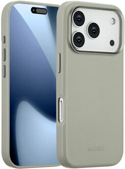 Accezz MagSafe Leather Backcover voor de Apple iPhone 17 Pro - Light Grey Grijs
