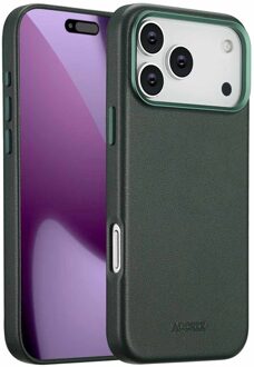 Accezz MagSafe Leather Backcover voor de Apple iPhone 17 Pro Max - Cedar Green Donkergroen