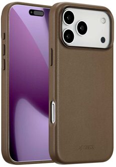 Accezz MagSafe Leather Backcover voor de Apple iPhone 17 Pro Max - Coffee Brown Bruin