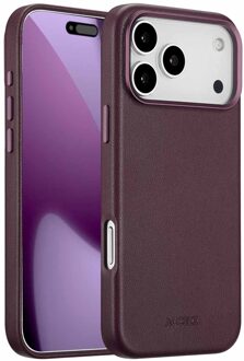 Accezz MagSafe Leather Backcover voor de Apple iPhone 17 Pro Max - Heath Purple Paars
