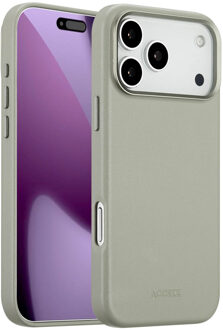 Accezz MagSafe Leather Backcover voor de Apple iPhone 17 Pro Max - Light Grey Grijs