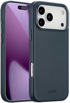 Accezz MagSafe Leather Backcover voor de Apple iPhone 17 Pro Max - Nightfall Blue Donkerblauw