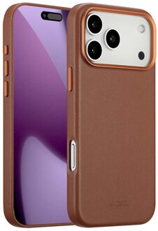 Accezz MagSafe Leather Backcover voor de Apple iPhone 17 Pro Max - Sienna Brown Bruin