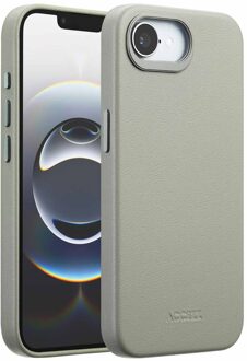 Accezz MagSafe Leather Backcover voor de Apple iPhone 17e / 16e - Light Grey Grijs