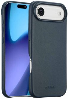 Accezz MagSafe Leather Backcover voor de Apple iPhone Air - Nightfall Blue Blauw