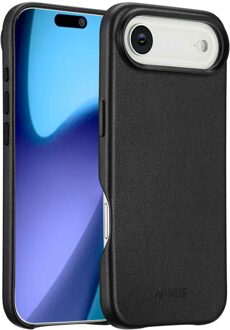 Accezz MagSafe Leather Backcover voor de Apple iPhone Air - Onyx Black Zwart