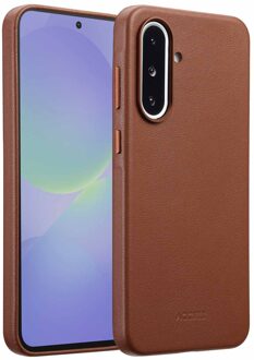 Accezz MagSafe Leather Backcover voor de Samsung Galaxy A36 / A56 - Coffee Brown Bruin