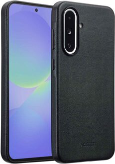 Accezz MagSafe Leather Backcover voor de Samsung Galaxy A36 / A56 - Onyx Black Zwart