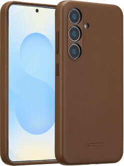 Accezz MagSafe Leather Backcover voor de Samsung Galaxy S25 - Coffee Brown Donkerbruin