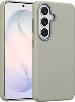 Accezz MagSafe Leather Backcover voor de Samsung Galaxy S26 - Light Grey Grijs