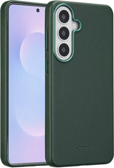 Accezz MagSafe Leather Backcover voor de Samsung Galaxy S26 Plus - Cedar Green Donkergroen