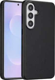 Accezz MagSafe Leather Backcover voor de Samsung Galaxy S26 Plus - Onyx Black Zwart