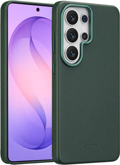 Accezz MagSafe Leather Backcover voor de Samsung Galaxy S26 Ultra - Cedar Green Donkergroen
