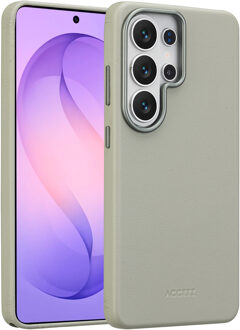 Accezz MagSafe Leather Backcover voor de Samsung Galaxy S26 Ultra - Light Grey Grijs