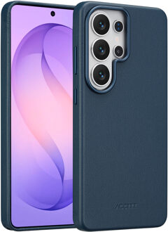 Accezz MagSafe Leather Backcover voor de Samsung Galaxy S26 Ultra - Nightfall Blue Donkerblauw