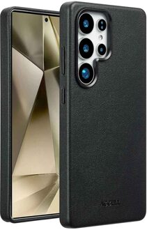 Accezz MagSafe Leather Backcover voor Samsung Galaxy S25 Ultra Telefoonhoesje Zwart