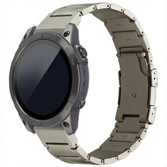 Accezz Mat Titanium bandje - Garmin 22 mm aansluiting - Titanium Zilver - One size