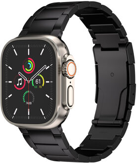 Accezz Mat Titanium bandje voor de Apple Watch | 44/45/46/49 mm - Zwart - 49 mm