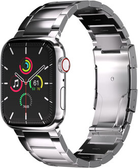 Accezz Mat Titanium bandje voor de Apple Watch Series 1 t/m 9 / SE (38/40/41 mm) | Series 10 / 11 (42 mm) - Zilver - 41 mm