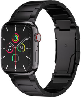 Accezz Mat Titanium bandje voor de Apple Watch Series 1 t/m 9 / SE (38/40/41 mm) | Series 10 / 11 (42 mm) - Zwart - 41 mm