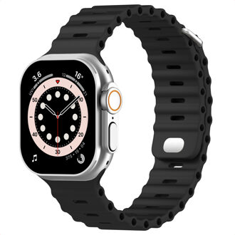 Accezz Ocean bandje voor de Apple Watch | 44/45/46/49 mm - Zwart - 49 mm