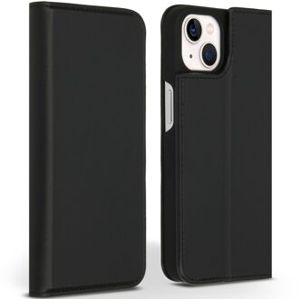 Accezz Premium Leather Slim Book Case voor Apple iPhone 13 Telefoonhoesje Zwart