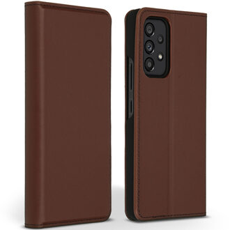 Accezz Premium Leather Slim Book Case voor Samsung Galaxy A53 Telefoonhoesje Bruin