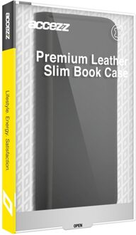Accezz Premium Leather Slim Book Case voor Samsung Galaxy A53 Telefoonhoesje Zwart