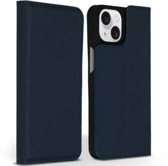 Accezz Premium Leather Slim Bookcase voor de Apple iPhone 15 - Donkerblauw