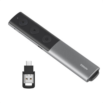 Accezz Presentatie Klikker - Presenter met Laserpointer - Zwart Grijs - One size