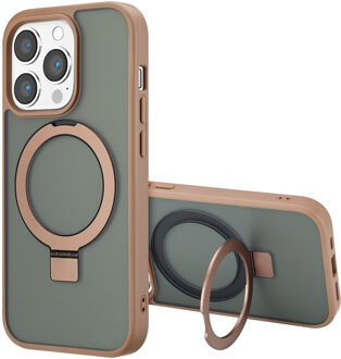 Accezz Ring Stand Backcover met MagSafe voor de Apple iPhone 14 Pro - Bruin