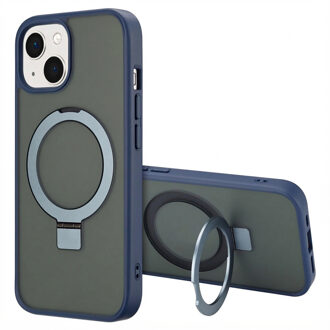 Accezz Ring Stand Backcover met MagSafe voor de Apple iPhone 15 - Blauw