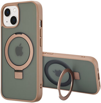Accezz Ring Stand Backcover met MagSafe voor de Apple iPhone 15 - Bruin