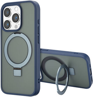 Accezz Ring Stand Backcover met MagSafe voor de Apple iPhone 15 Pro - Blauw