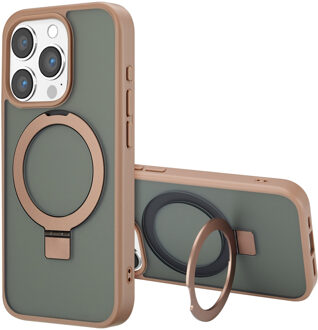 Accezz Ring Stand Backcover met MagSafe voor de Apple iPhone 15 Pro - Bruin
