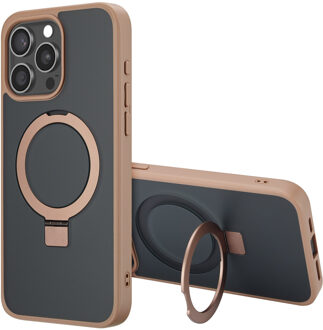 Accezz Ring Stand Backcover met MagSafe voor de Apple iPhone 15 Pro Max - Bruin
