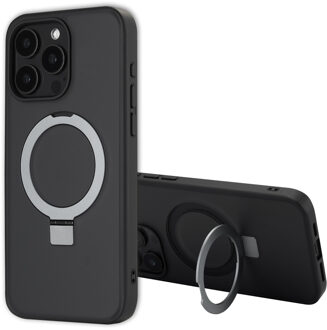 Accezz Ring Stand Backcover met MagSafe voor de Apple iPhone 15 Pro Max - Zwart
