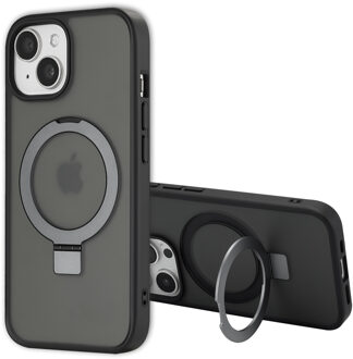 Accezz Ring Stand Backcover met MagSafe voor de Apple iPhone 15 Pro - Zwart