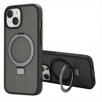 Accezz Ring Stand Backcover met MagSafe voor de Apple iPhone 15 Pro - Zwart