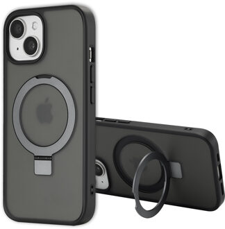 Accezz Ring Stand Backcover met MagSafe voor de Apple iPhone 15 - Zwart