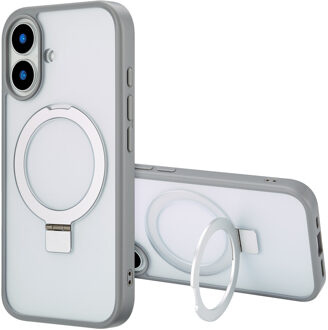 Accezz Ring Stand Backcover met MagSafe voor de Apple iPhone 16 - Grijs