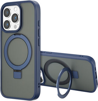 Accezz Ring Stand Backcover met MagSafe voor de Apple iPhone 16 Pro Max - Blauw