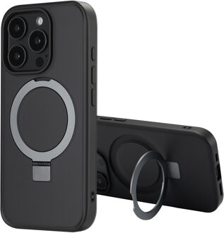 Accezz Ring Stand Backcover met MagSafe voor de Apple iPhone 16 Pro - Zwart
