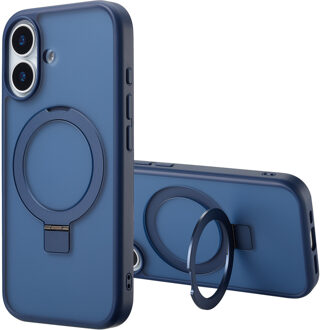 Accezz Ring Stand Backcover met MagSafe voor de Apple iPhone 17 - Blauw