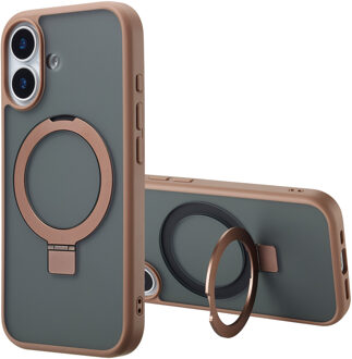 Accezz Ring Stand Backcover met MagSafe voor de Apple iPhone 17 - Bruin
