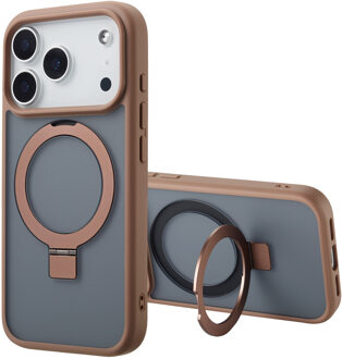 Accezz Ring Stand Backcover met MagSafe voor de Apple iPhone 17 Pro Max - Bruin